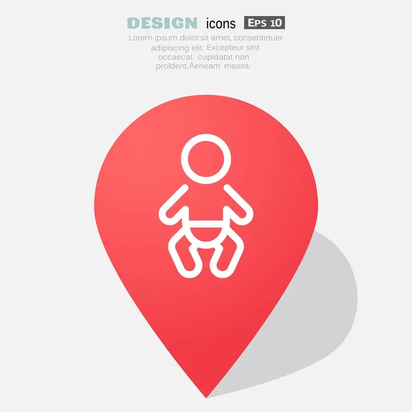 赤ちゃんのシンプルなアイコン — ストックベクタ