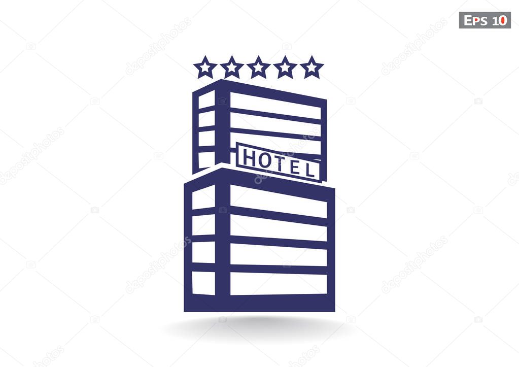 Hotel building web icon