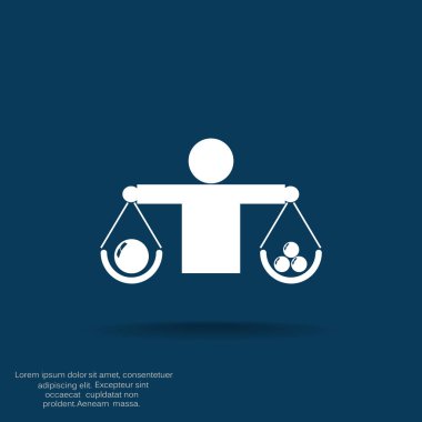 İnsan ölçekler basit web simgesi