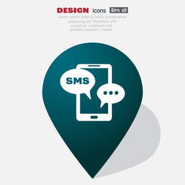 Sms kabarcıklar simgesi ile Smartphone