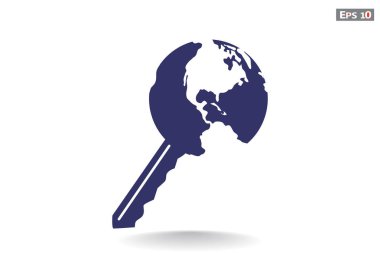 Dünya web simgesi anahtarı