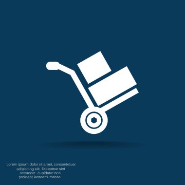 El arabası ile kutuları simge