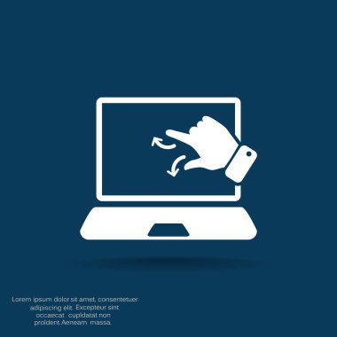 Dokunmatik ekranda dizüstü web simgesi