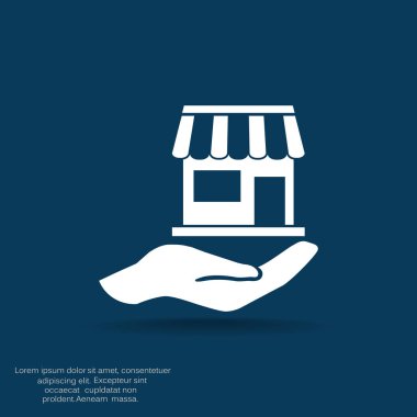 Dükkanı el web simgesi üzerinde