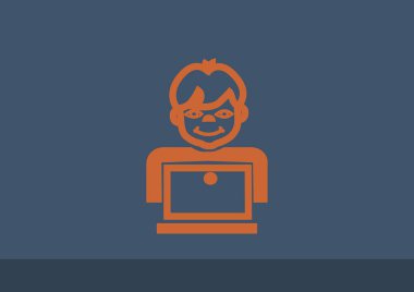 Öğrenci dizüstü bilgisayar simgesi