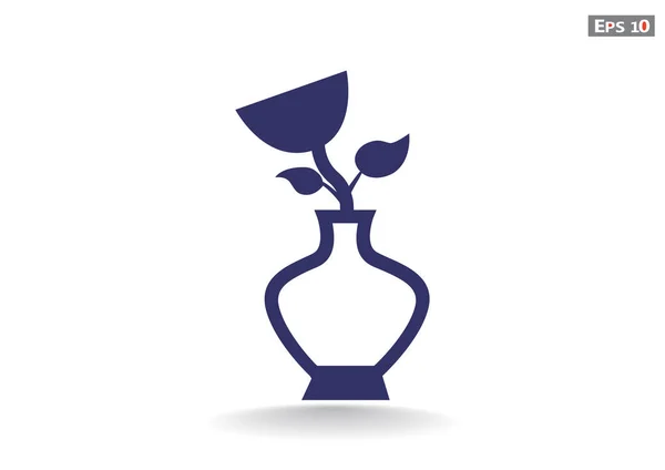 Rose in vase icon — Stock Vector