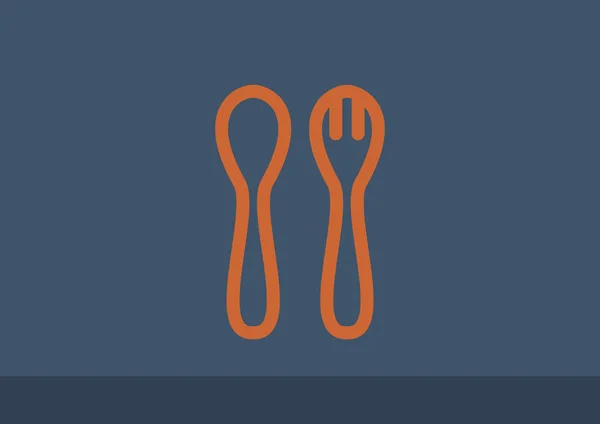 勺子和叉子图标 — 图库矢量图片