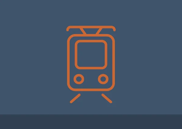 Enkla spårvagn ikonen — Stock vektor