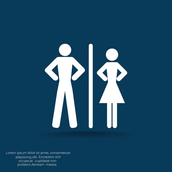 WC pictogram met gender tekenen — Stockvector