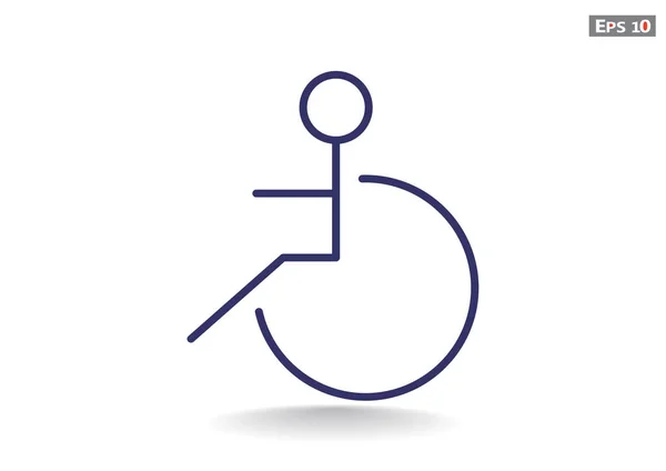 Handicapés sur fauteuil roulant icône simple — Image vectorielle