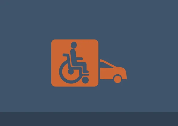 Handicap in auto-pictogram — Stockvector