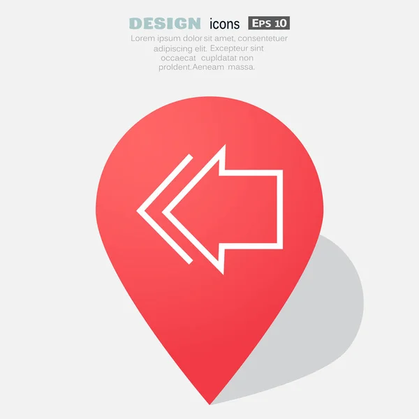 Flecha apuntando icono izquierdo — Archivo Imágenes Vectoriales