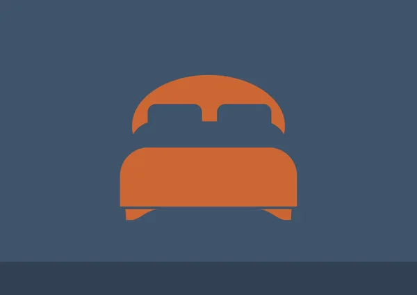 Tweepersoonsbed web pictogram — Stockvector