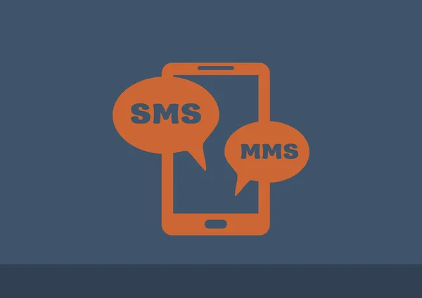 Smartphone mit SMS-Blasen-Symbol — Stockvektor