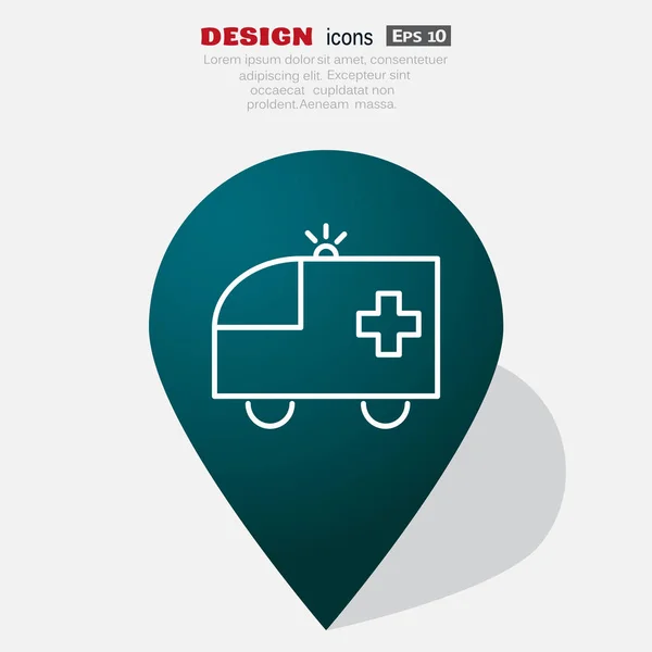 Ambulancia coche icono web — Vector de stock