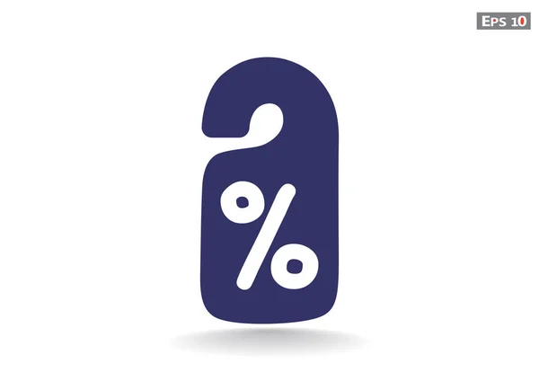 Prozent-Symbol auf hängendem Etikett — Stockvektor