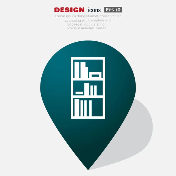 Bibliothèque Flat Icon — Image vectorielle