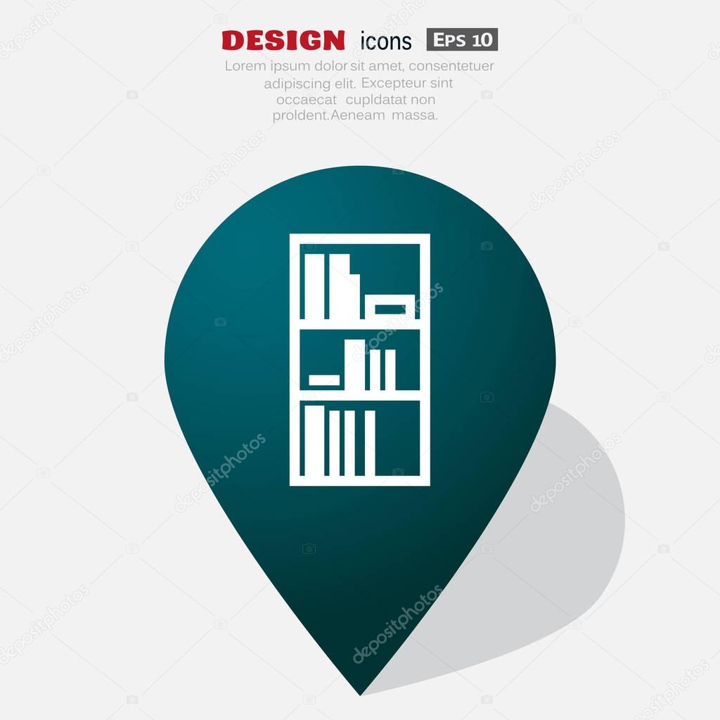 Bookshelf flat icon