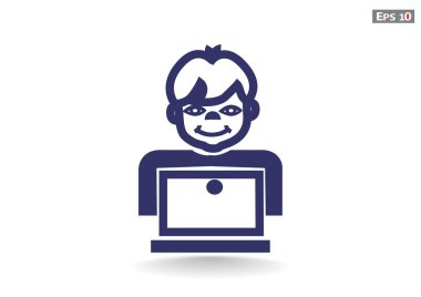 Öğrenci dizüstü bilgisayar simgesi