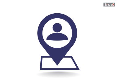 İnsan konum işaretçisi basit simgesine