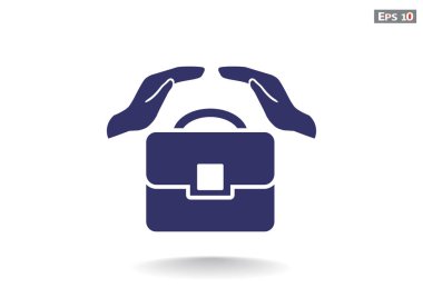 Evrak çantası ile eller web simgesi