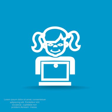 liseli kız ile laptop