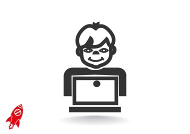 Öğrenci dizüstü bilgisayar simgesi