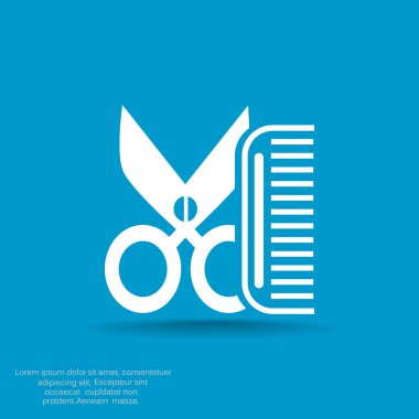 Tarak ve makas basit simgesi