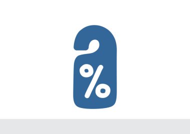 Etiket asılı üzerinde yüzde simgesi