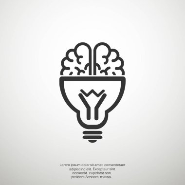 Ampul simgesi olan beyin