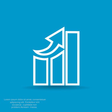 Yükselen grafik basit web simgesi