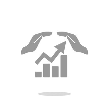 Eller simgesini içeren yükselen grafiği