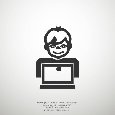 Öğrenci dizüstü bilgisayar simgesi