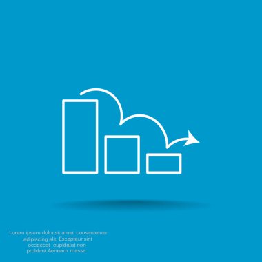 Grafik simgesi üzerinde Eğri ok