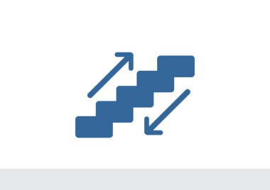 Yürüyen merdivenlerden işaretiyle merdiven ve okları