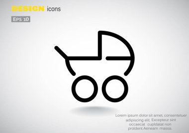 Basit bebek arabası anahat web simgesi