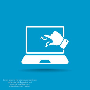 Dokunmatik ekranda dizüstü web simgesi