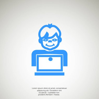Öğrenci dizüstü bilgisayar simgesi
