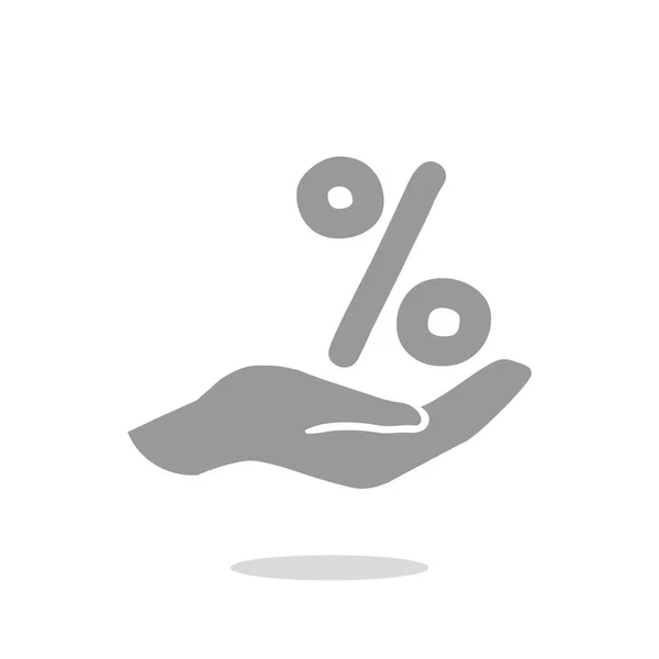 Prozentsatz auf der Hand Web-Symbol — Stockvektor