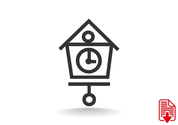 Icono del reloj de cuco — Vector de stock