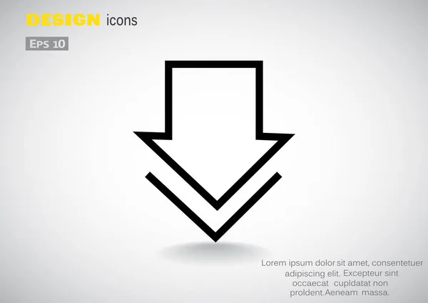 Pijl omlaag pictogram — Stockvector