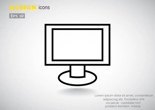 Pantalla de monitor en blanco icono web — Archivo Imágenes Vectoriales