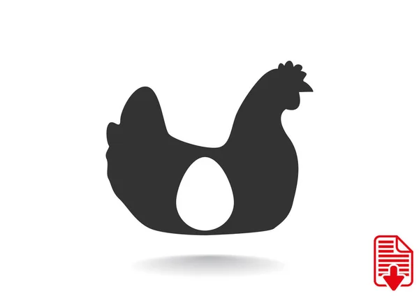 Hen with egg icon — Stock Vector