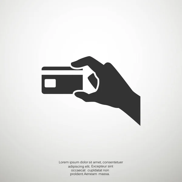 Tarjeta de plástico de mano — Vector de stock