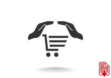 el ve alışveriş sepeti işareti