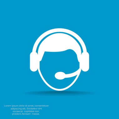 CallCenter operatör basit web simgesi