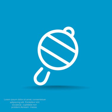 Icône de hochet de bébé simple, contour vector illustration