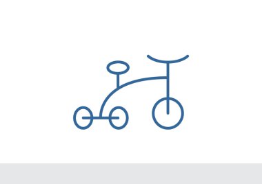 Bebek üç tekerlekli bisiklet basit simgesi