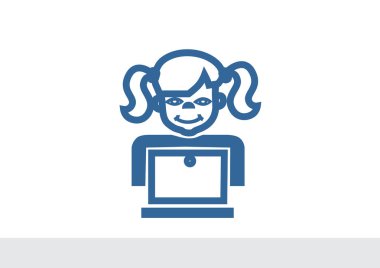 liseli kız ile laptop