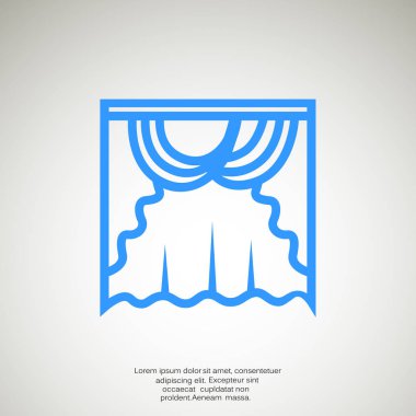 Pencere perde düz simgesi